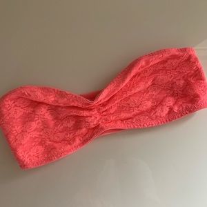 VS Pink orange strapless bralette